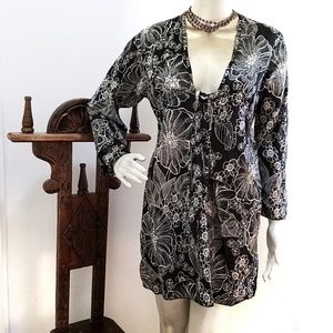 Boho Chic Black Cotton Tunic/Short dress size M